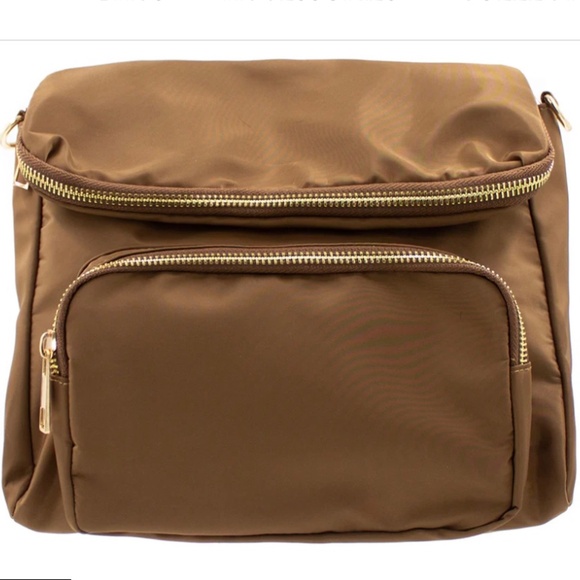 K. Carroll Nylon Messenger Crossbody or Shoulder Bag in Bronze - NWT - Picture 1 of 6